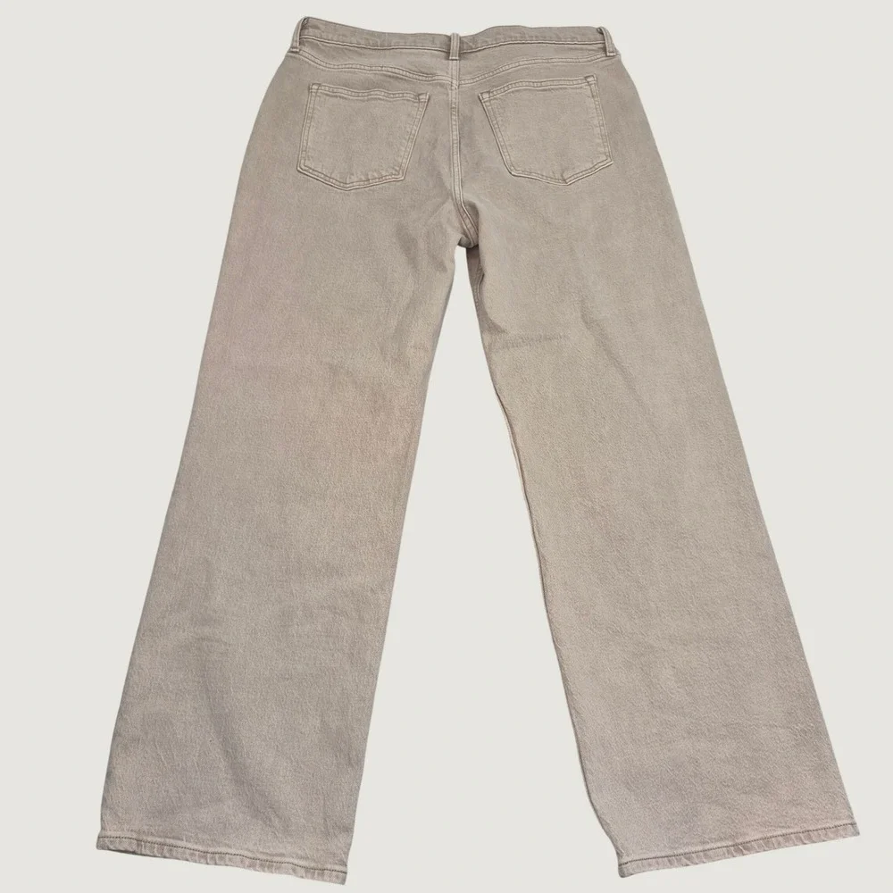 NWT 33 16R Abercrombie The 90s Relaxed High Rise Jeans Tan Khaki Denim Plus